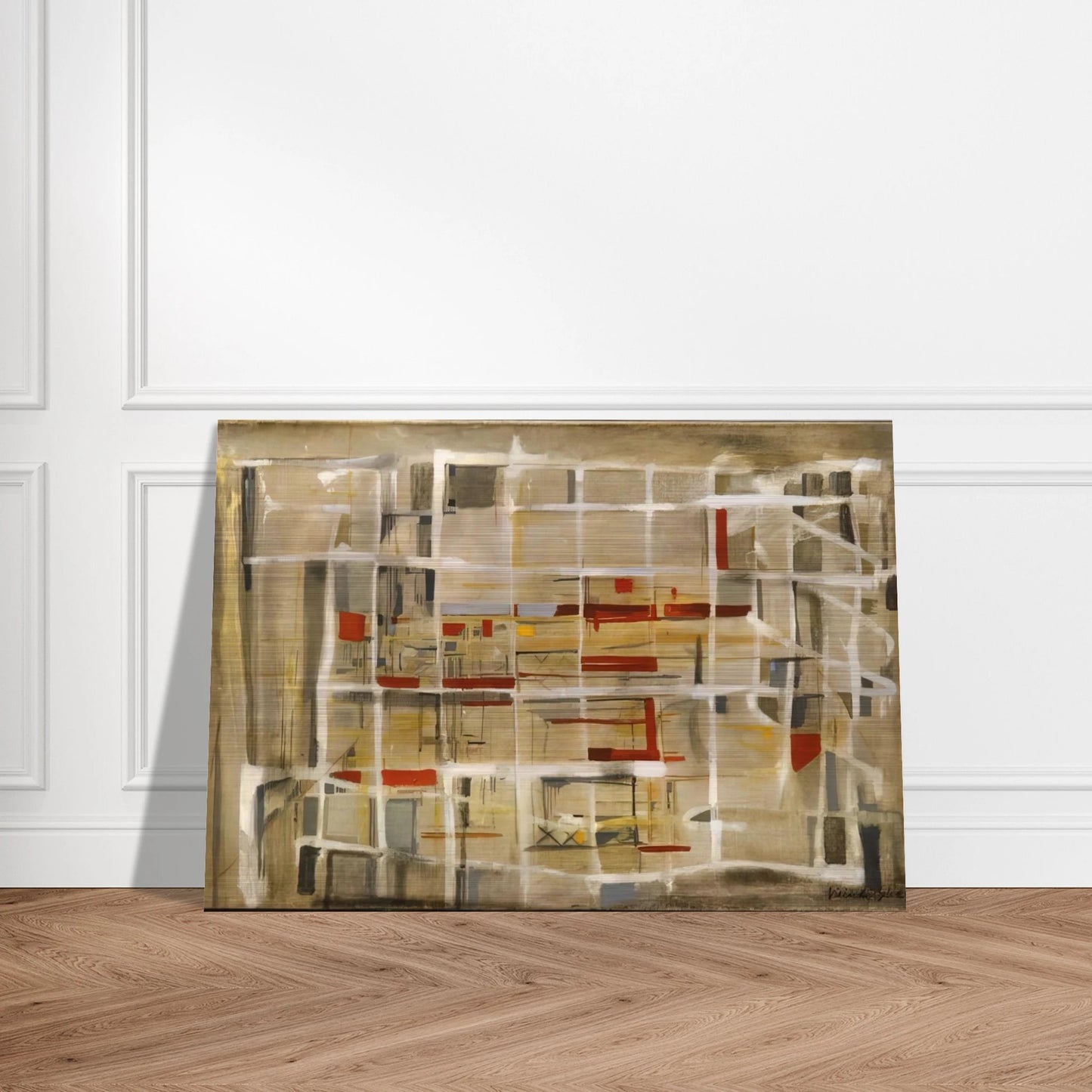Interieur à la spirale - 1949 - Maria Helena Vieira da Silva Brushed Aluminum Print - 70x100 cm / 28x40 inches | Maria Helena Vieira da Silva Aluminum Print | Maria Helena Vieira da Silva Prints