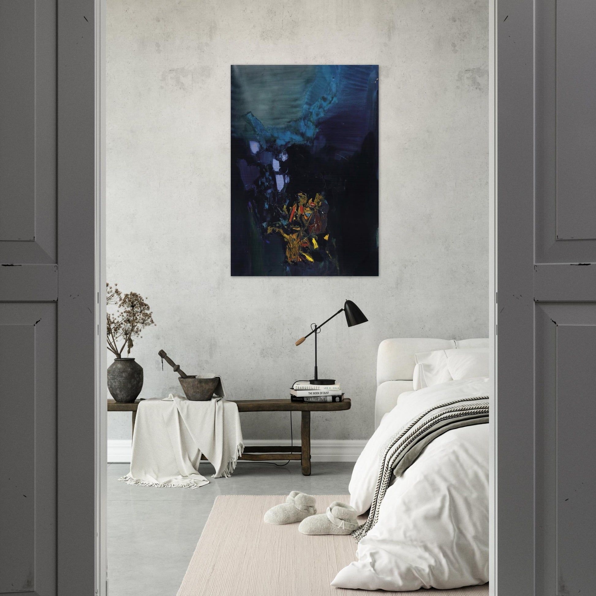 Vallée de Gorbio - Abstract Art - S. H. Raza Brushed Aluminum Print - 70x100 cm / 28x40 inches | S. H. Raza Aluminum Print | S. H. Raza Prints