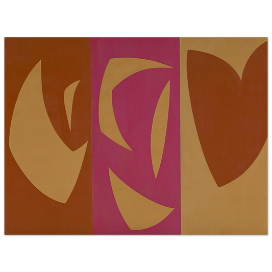 Fernand Leduc - Triptyque ocre-violet-rouge  75x100 cm / 30x40inches Fine Art Poster