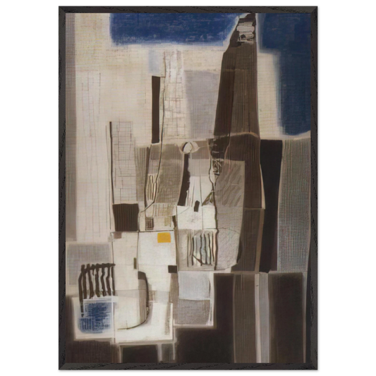 Architettura 1 - Art Informel - Bice Lazzari 70x100 cm / 28x40 inches Framed Art Print – Black Wooden Frame