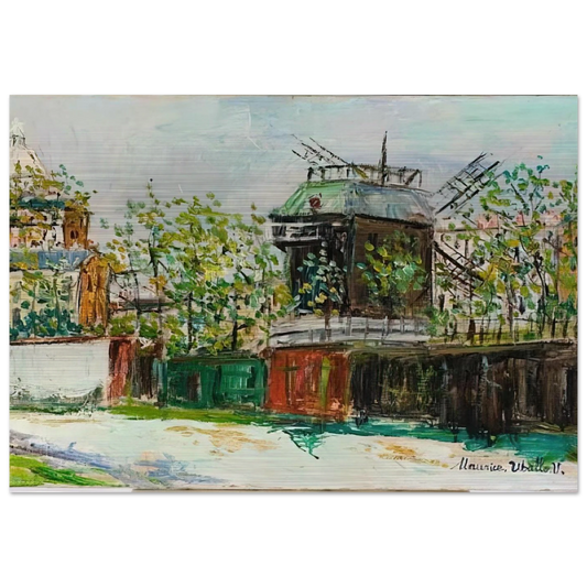 MOULIN DE LA GALETTE 4 - Maurice Utrillo Brushed Aluminum Print - 70x100 cm / 28x40 inches | Maurice Utrillo Aluminum Print | Maurice Utrillo Prints