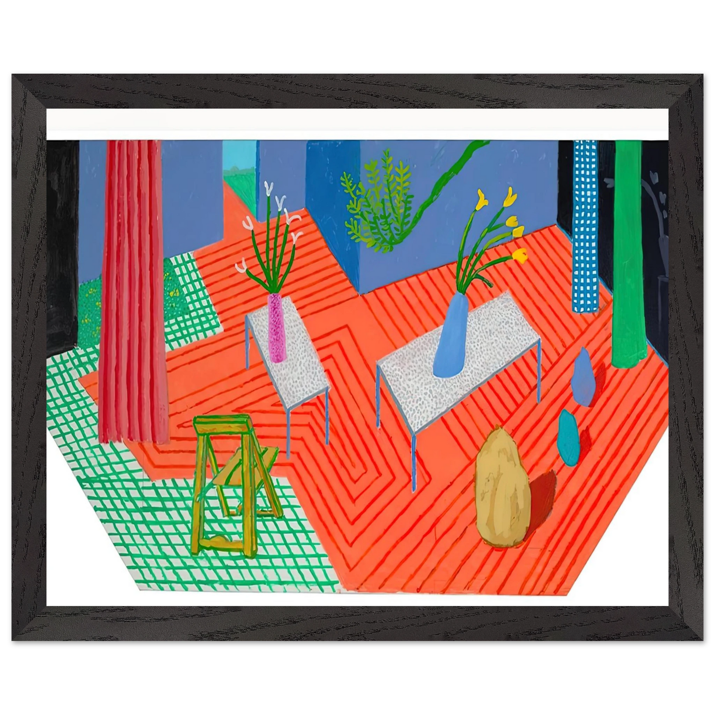 David Hockney - David Hockney Wall art - 20x25 cm / 8x10 inches - Premium Wooden Framed Poster With Fine Art Paper-canvas - White frame