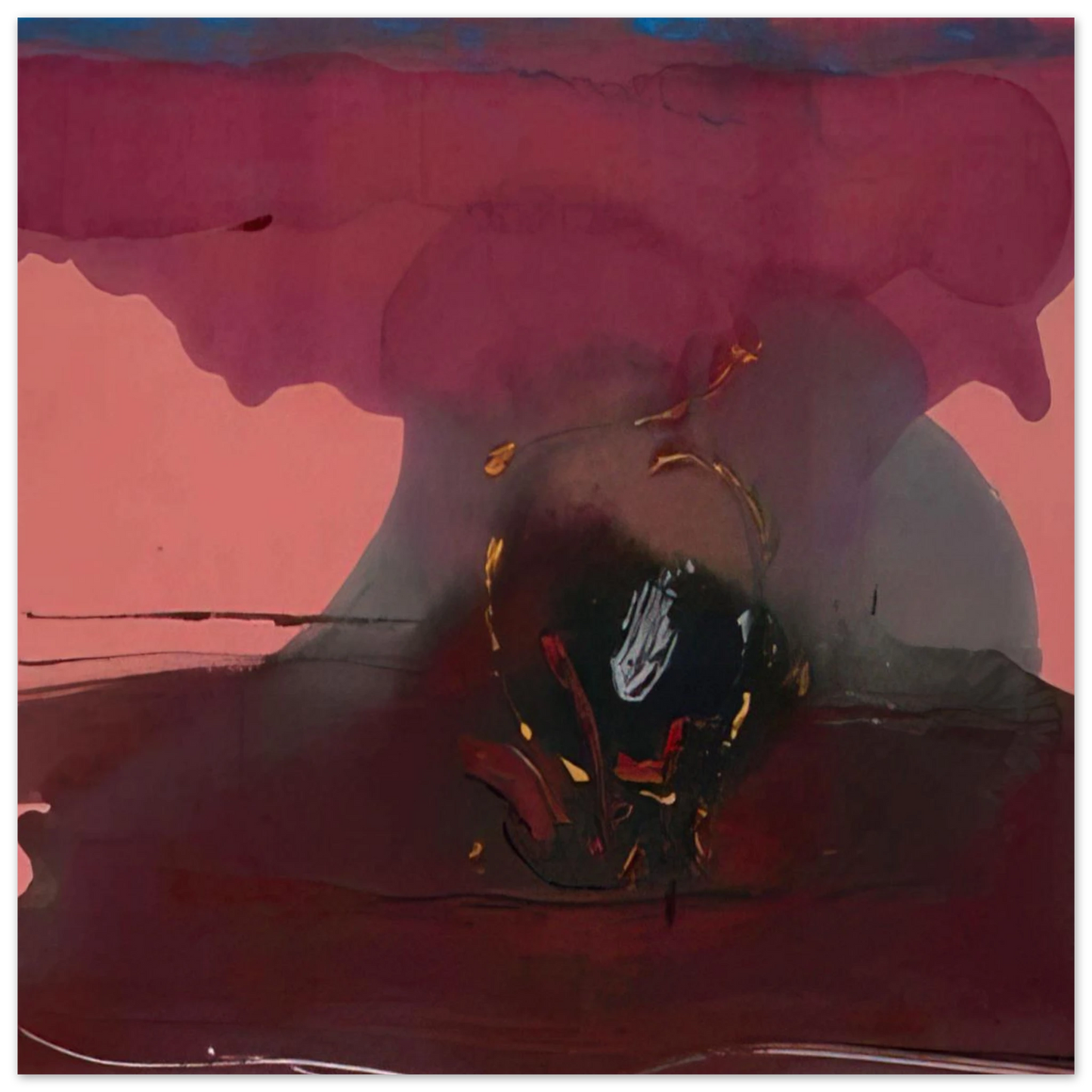 Helen Frankenthaler - Harbinger - 1986 Wall art - 13x18 cm / 5x7 inches - Premium Wooden Framed Poster With Fine Art Paper-canvas - Black frame