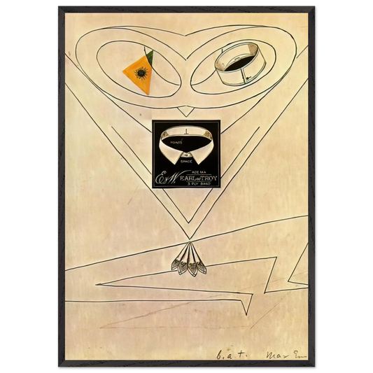 Dancing Owl - Max Ernst 70x100 cm / 28x40 inches Framed Art Print – Black Wooden Frame