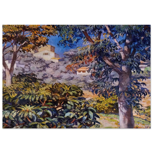 NOON LANDSCAPE - Theo van Rysselberghe Brushed Aluminum Print - 70x100 cm / 28x40 inches | Theo van Rysselberghe Aluminum Print | Theo van Rysselberghe Prints