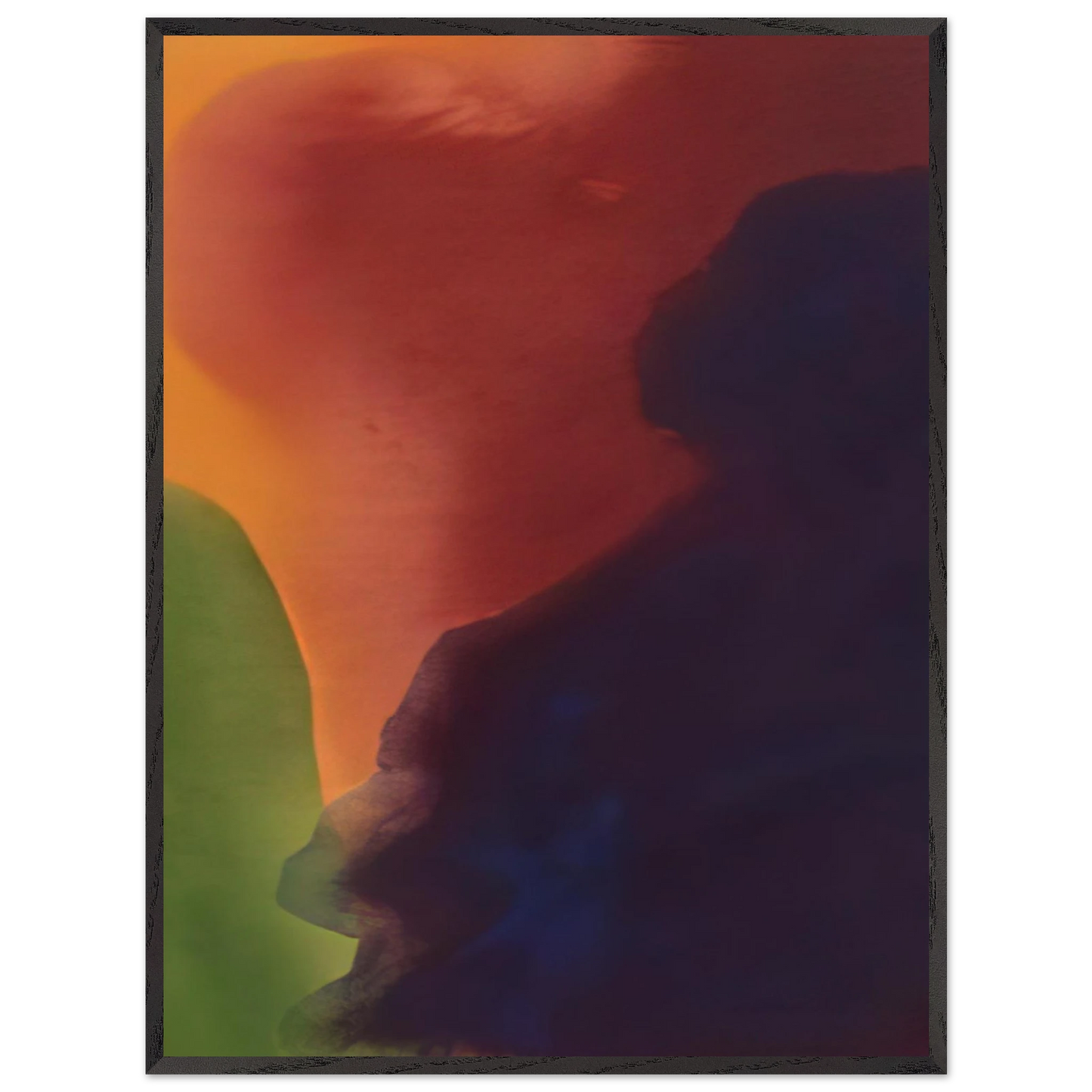 Helen Frankenthaler - Blue Atmosphere III - 1963 Wall art - A2 (42 x 59.4  cm) - Premium Wooden Framed Poster With Fine Art Paper-canvas - Black frame