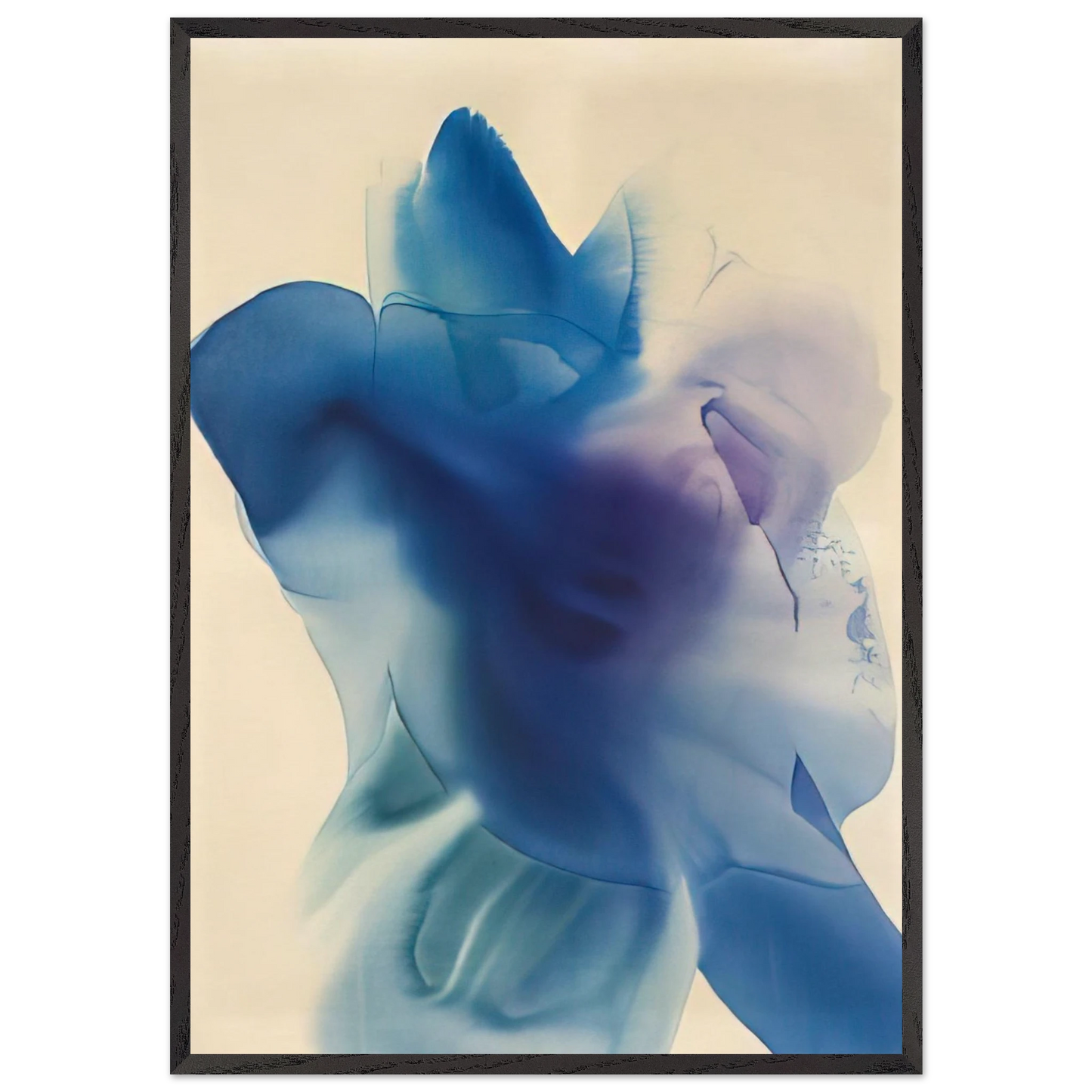 Phenomena Astral Blue - Paul Jenkins 70x100 cm / 28x40 inches Framed Art Print – Black Wooden Frame