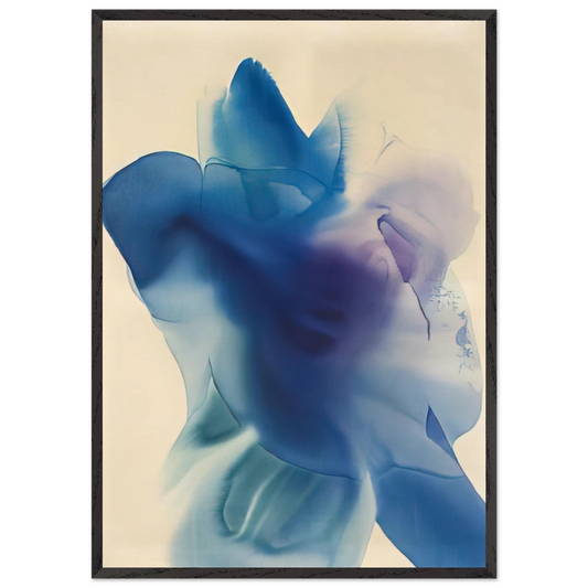 Phenomena Astral Blue - Paul Jenkins 70x100 cm / 28x40 inches Framed Art Print – Black Wooden Frame