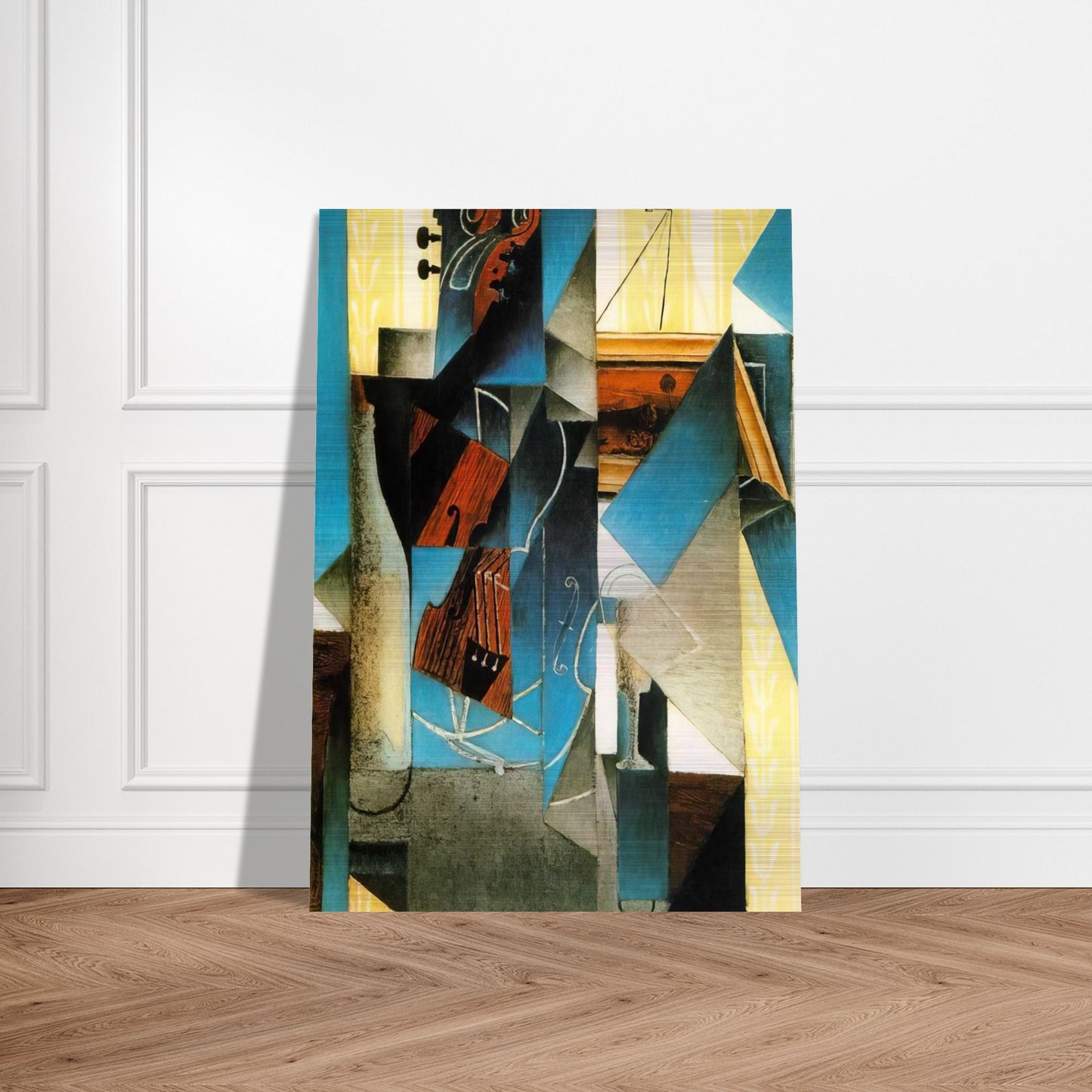 VIOLIN AND PRINT 1913 - Juan Gris Brushed Aluminum Print - 70x100 cm / 28x40 inches | Juan Gris Aluminum Print | Juan Gris Prints