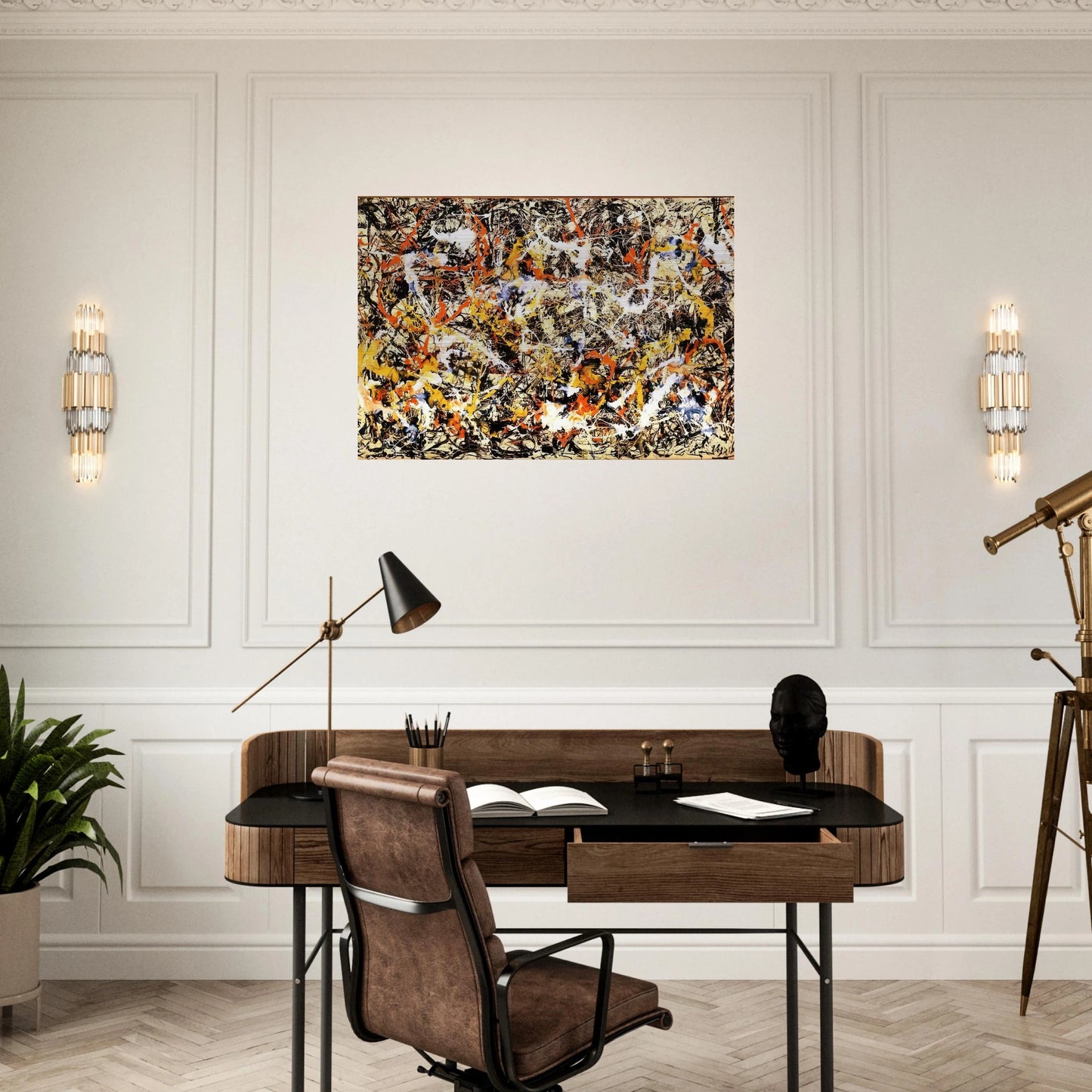 CONVERGENCE 1952 - Jackson Pollock Brushed Aluminum Print - 70x100 cm / 28x40 inches | Jackson Pollock Aluminum Print | Jackson Pollock Prints