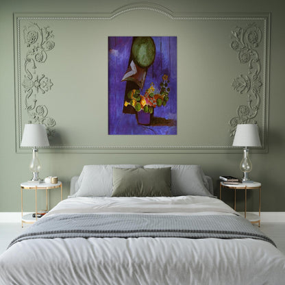 FLOWERS AND CERAMIC PLATE - Henri Matisse Brushed Aluminum Print - 70x100 cm / 28x40 inches | Henri Matisse Aluminum Print | Henri Matisse Prints