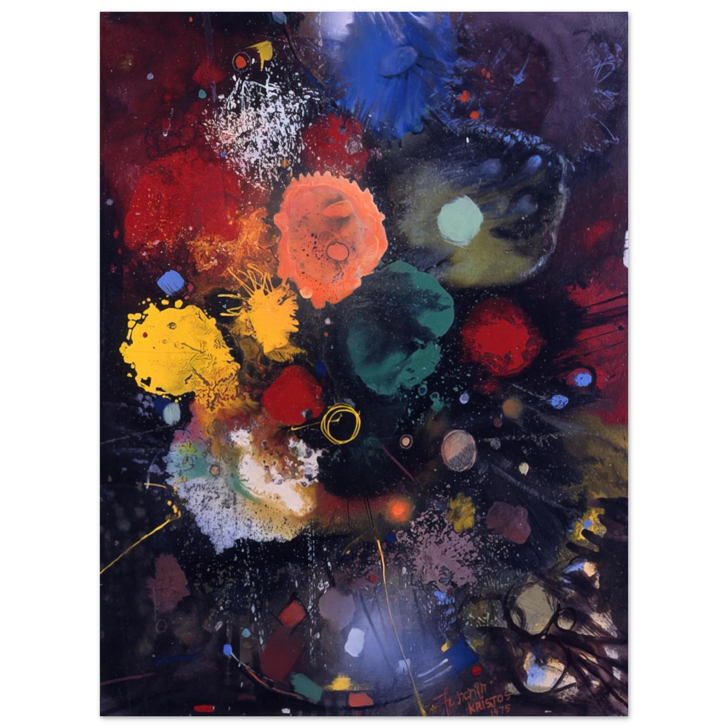 Gebre Kristos Desta - Flowers No. 5 - 1975  75x100 cm / 30x40inches Fine Art Poster