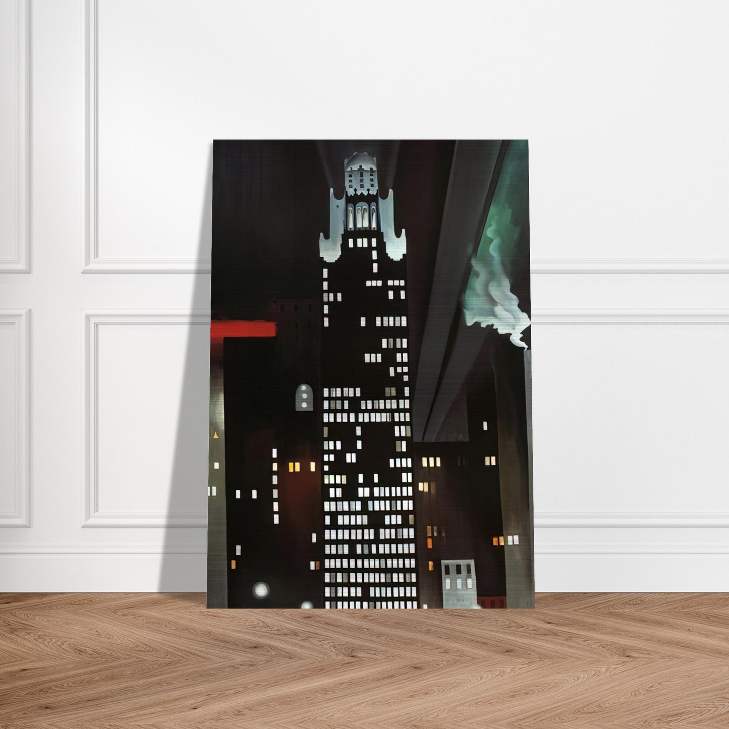 Radiator Building - Night, New York - Georgia O'Keeffe Brushed Aluminum Print - 70x100 cm / 28x40 inches | Georgia O'Keeffe Aluminum Print | Georgia O'Keeffe Prints