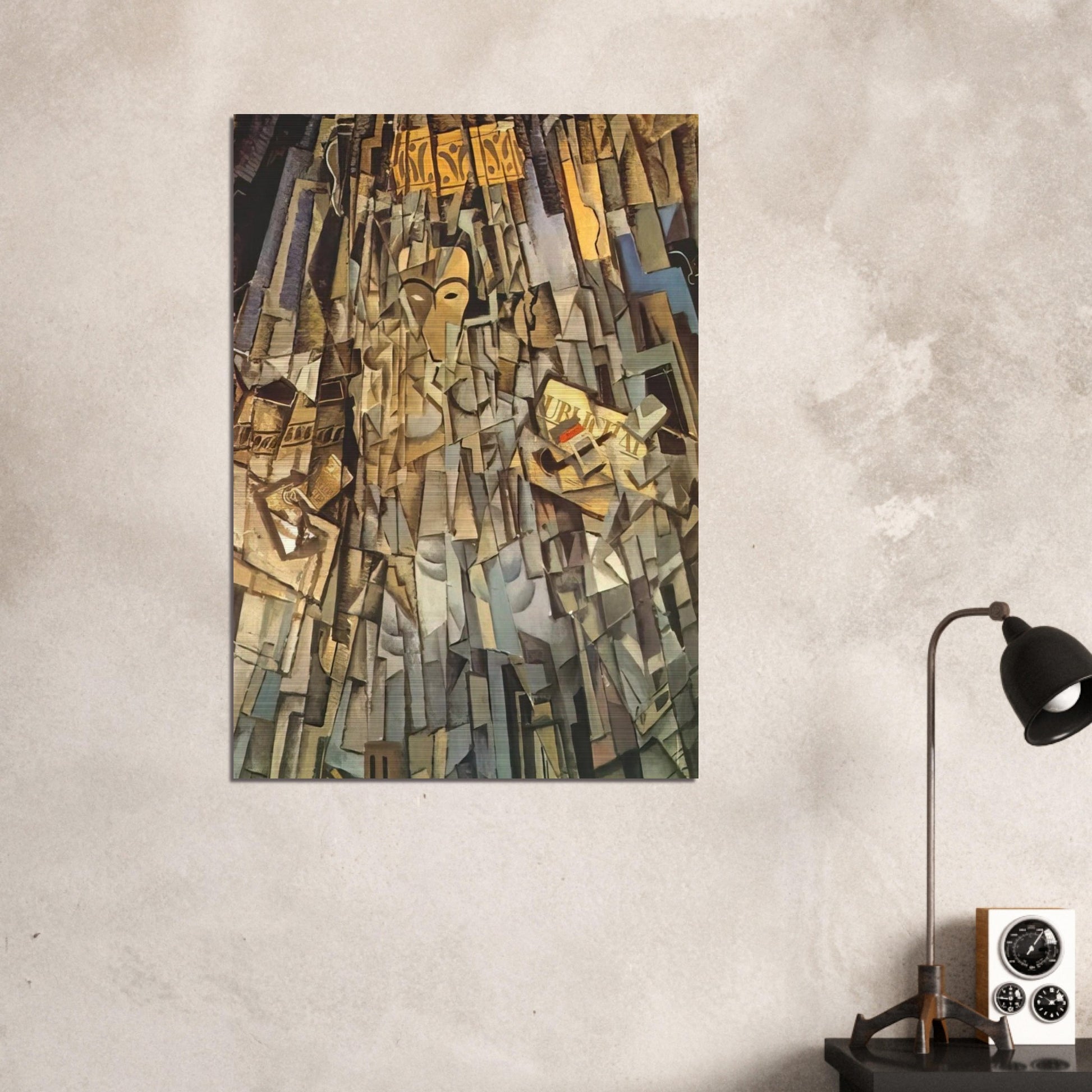 CUBIST SELF PORTRAIT - Salvador Dali Brushed Aluminum Print - 70x100 cm / 28x40 inches | Salvador Dali Aluminum Print | Salvador Dali Prints