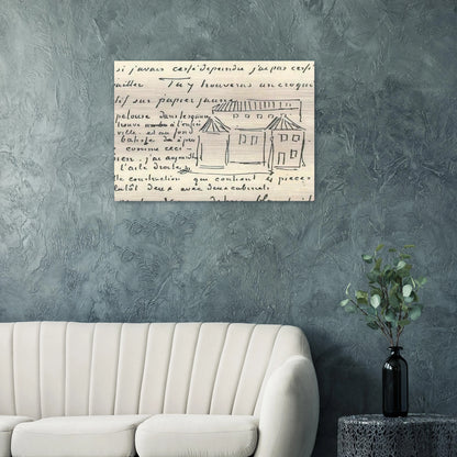 Vincent's House - Vincent van Gogh Brushed Aluminum Print - 70x100 cm / 28x40 inches | Vincent van Gogh Aluminum Print | Vincent van Gogh Prints