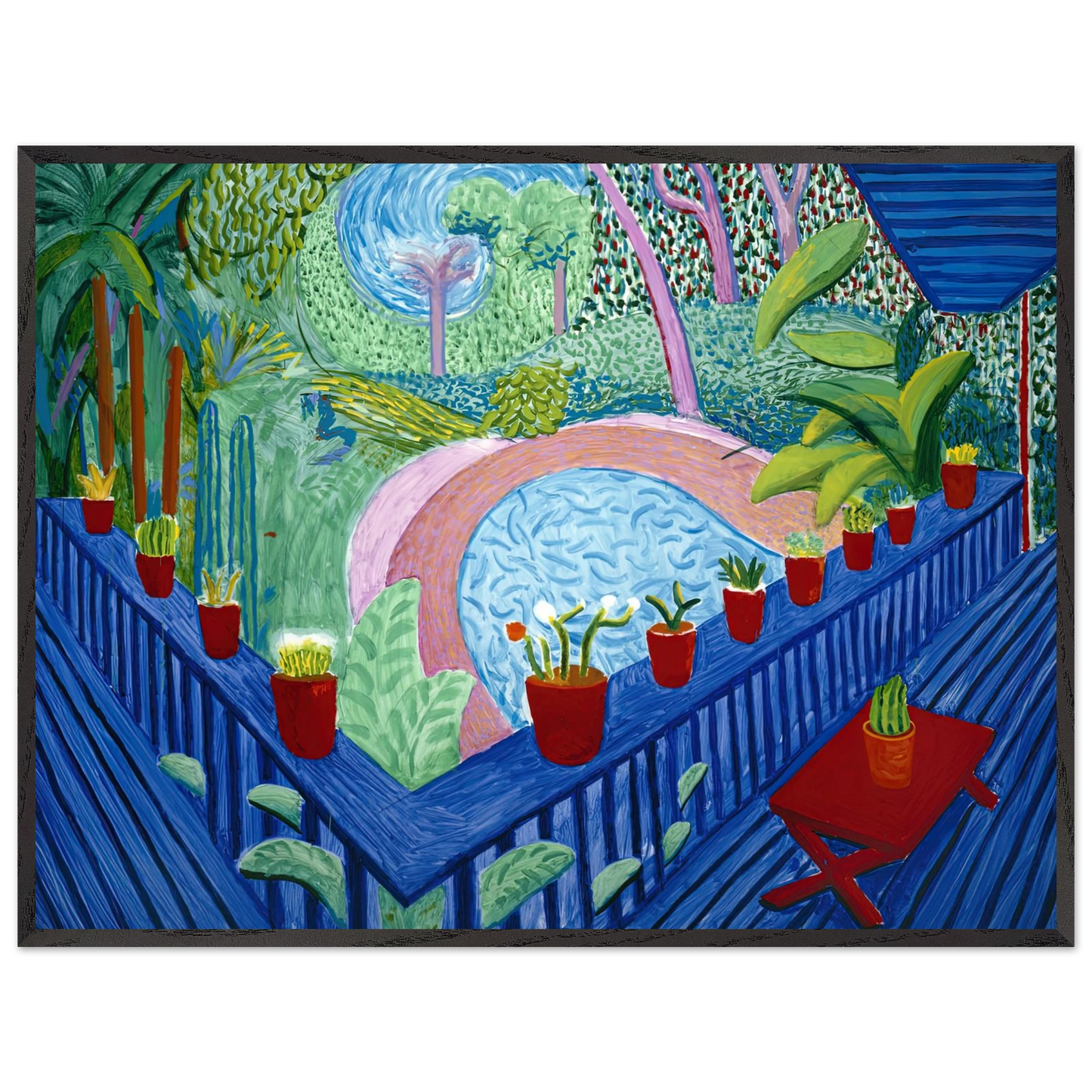 David Hockney - David Hockney Wall art - 20x25 cm / 8x10 inches - Premium Wooden Framed Poster With Fine Art Paper-canvas - White frame