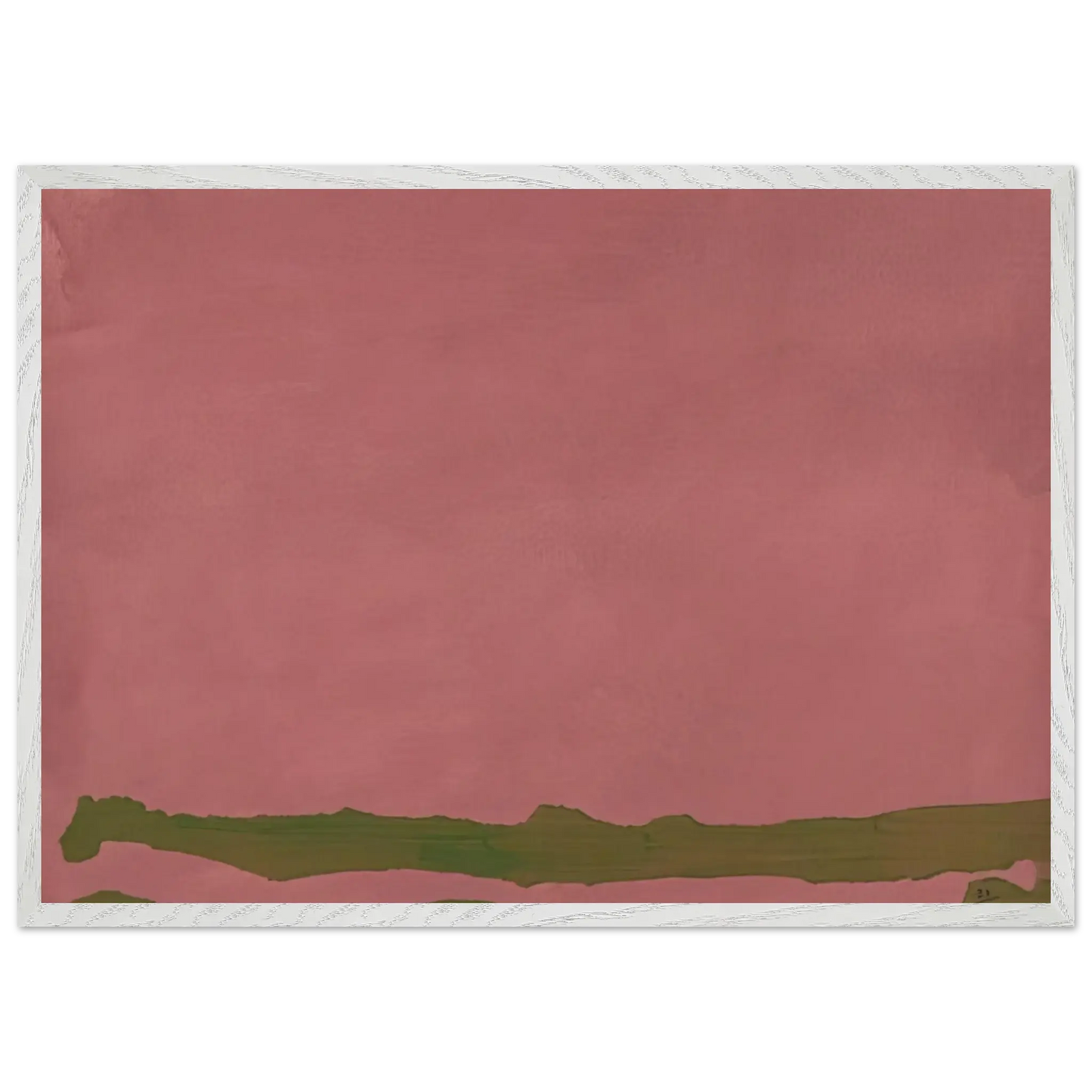 Helen Frankenthaler - Green Likes Mauve - 1970 Wall art - A2 (42 x 59.4  cm) - Premium Wooden Framed Poster With Fine Art Paper - Black frame