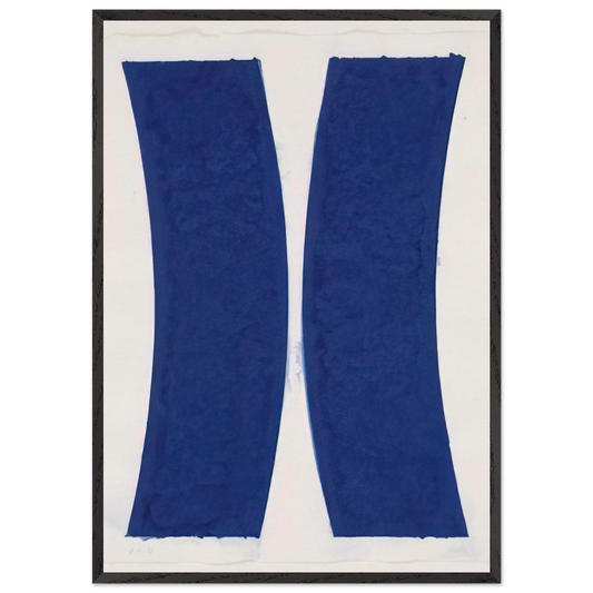 Colored Paper Image V  Blue Curves  from Colored Paper Images - Ellsworth Kelly 70x100 cm / 28x40 inches Framed Art Print – Black Wooden Frame