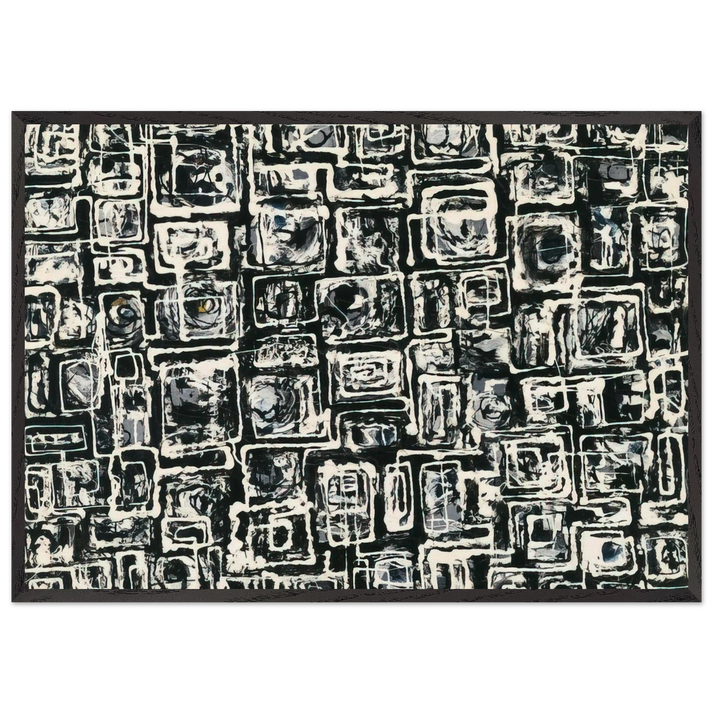 White Squares - Lee Krasner 70x100 cm / 28x40 inches Framed Art Print – Black Wooden Frame