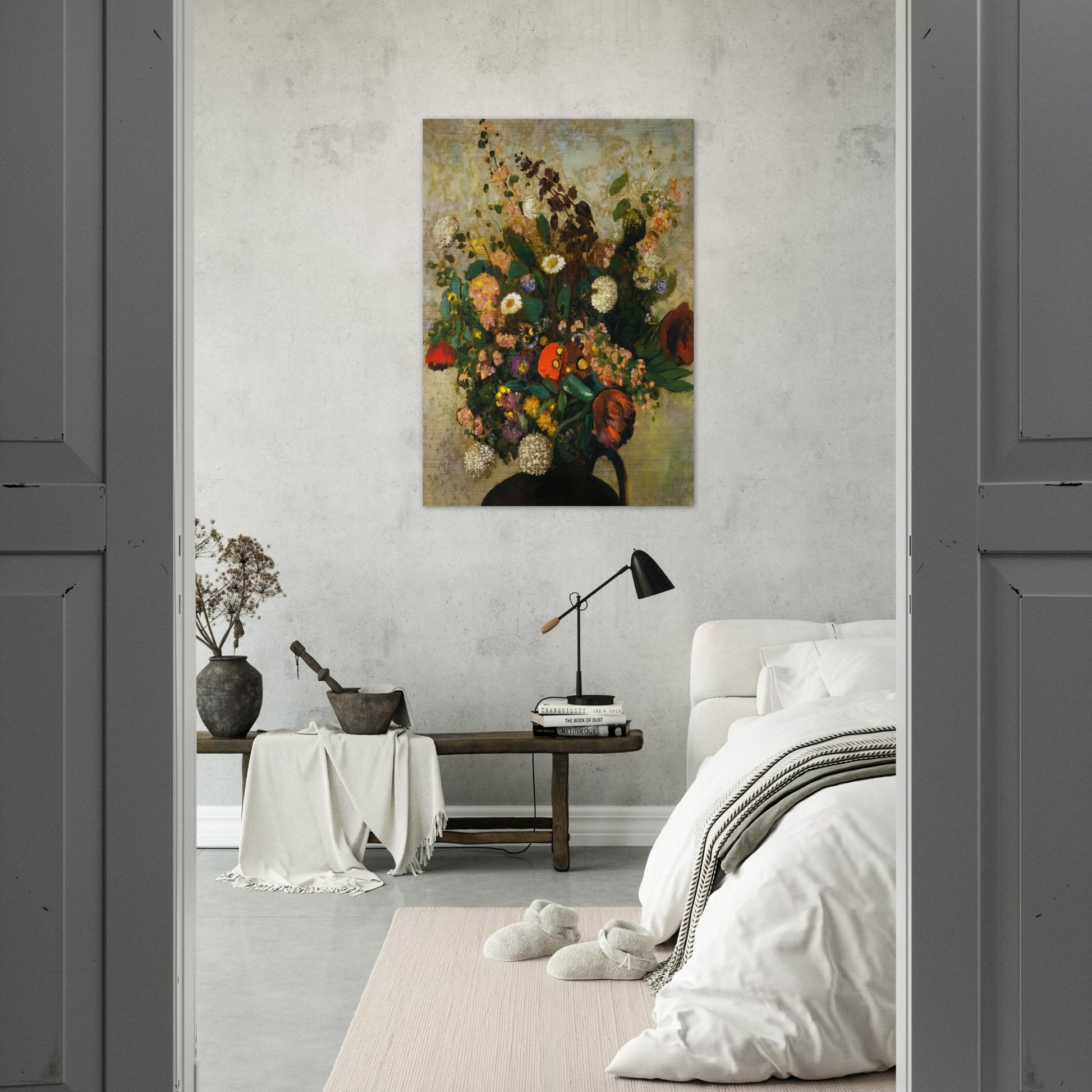 BOUQUET OF FLOWERS 5 - Odilon Redon Brushed Aluminum Print - 70x100 cm / 28x40 inches | Odilon Redon Aluminum Print | Odilon Redon Prints
