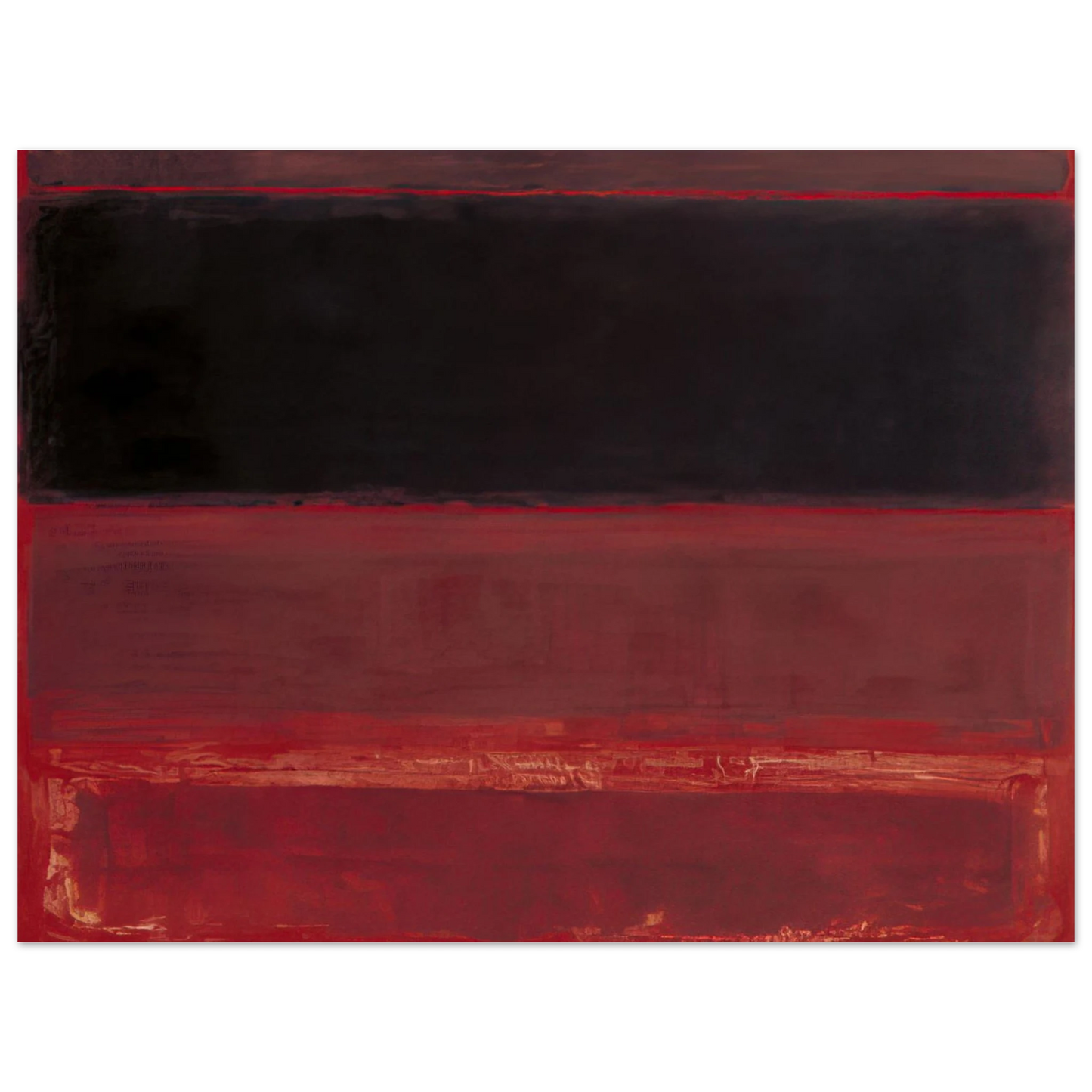 Mark Rothko - Four Darks in Red - 1958 Wall Art - 30x40 cm / 12x16 inches - Premium Wooden Framed Poster With Fine Art Paper-canvas - Black frame