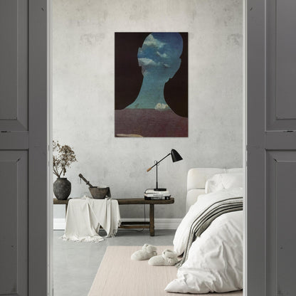 MAN WITH HIS HEAD FULL OF CLOUDS - Salvador Dali Brushed Aluminum Print - 70x100 cm / 28x40 inches | Salvador Dali Aluminum Print | Salvador Dali Prints
