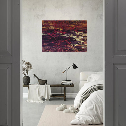 The Red Maple - 1914 - A.Y. Jackson Brushed Aluminum Print - 70x100 cm / 28x40 inches | A.Y. Jackson Aluminum Print | A.Y. Jackson Prints