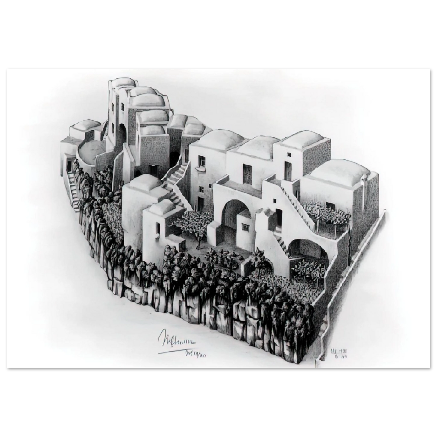 MC Escher - ESCHER (24) Wall Art - 60x80 cm / 24x32 inches - Premium Wooden Framed Poster With Fine Art Paper-canvas - Black frame