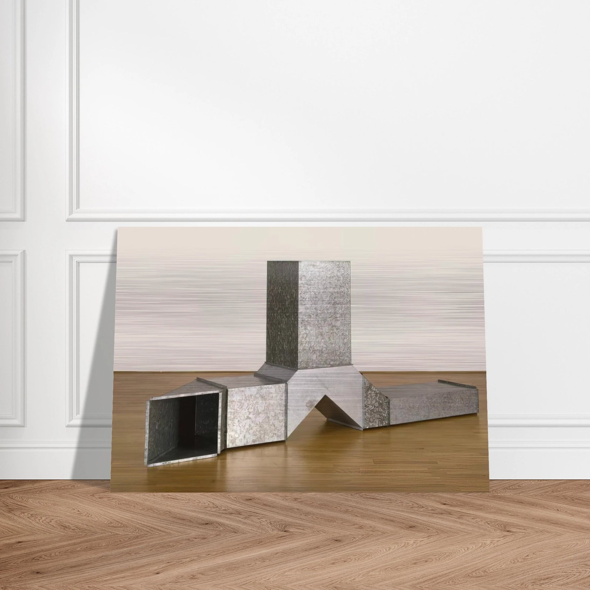 Square Tubes [Series D] - 1967 - Charlotte Posenenske Brushed Aluminum Print - 70x100 cm / 28x40 inches | Charlotte Posenenske Aluminum Print | Charlotte Posenenske Prints