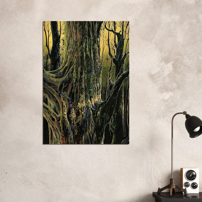 Ancient Tree - Eyvind Earle Brushed Aluminum Print - 70x100 cm / 28x40 inches | Eyvind Earle Aluminum Print | Eyvind Earle Prints