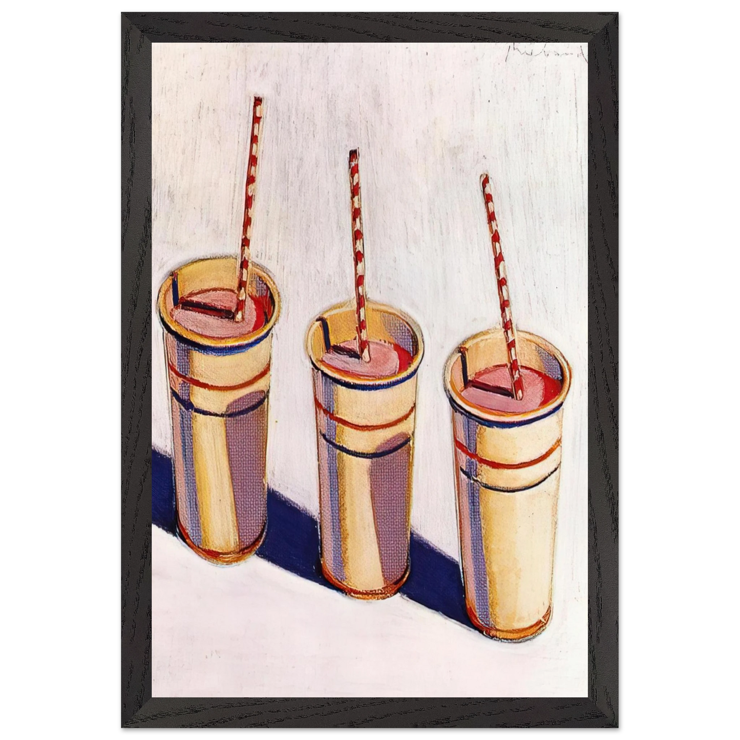 Wayne Thiebaud - Three Strawberry Shakes - 1964 Wall Art - 60x80 cm / 24x32 inches - Fine Art Poster - -