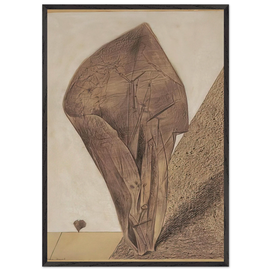 She keeps her secret - Max Ernst 70x100 cm / 28x40 inches Framed Art Print – Black Wooden Frame