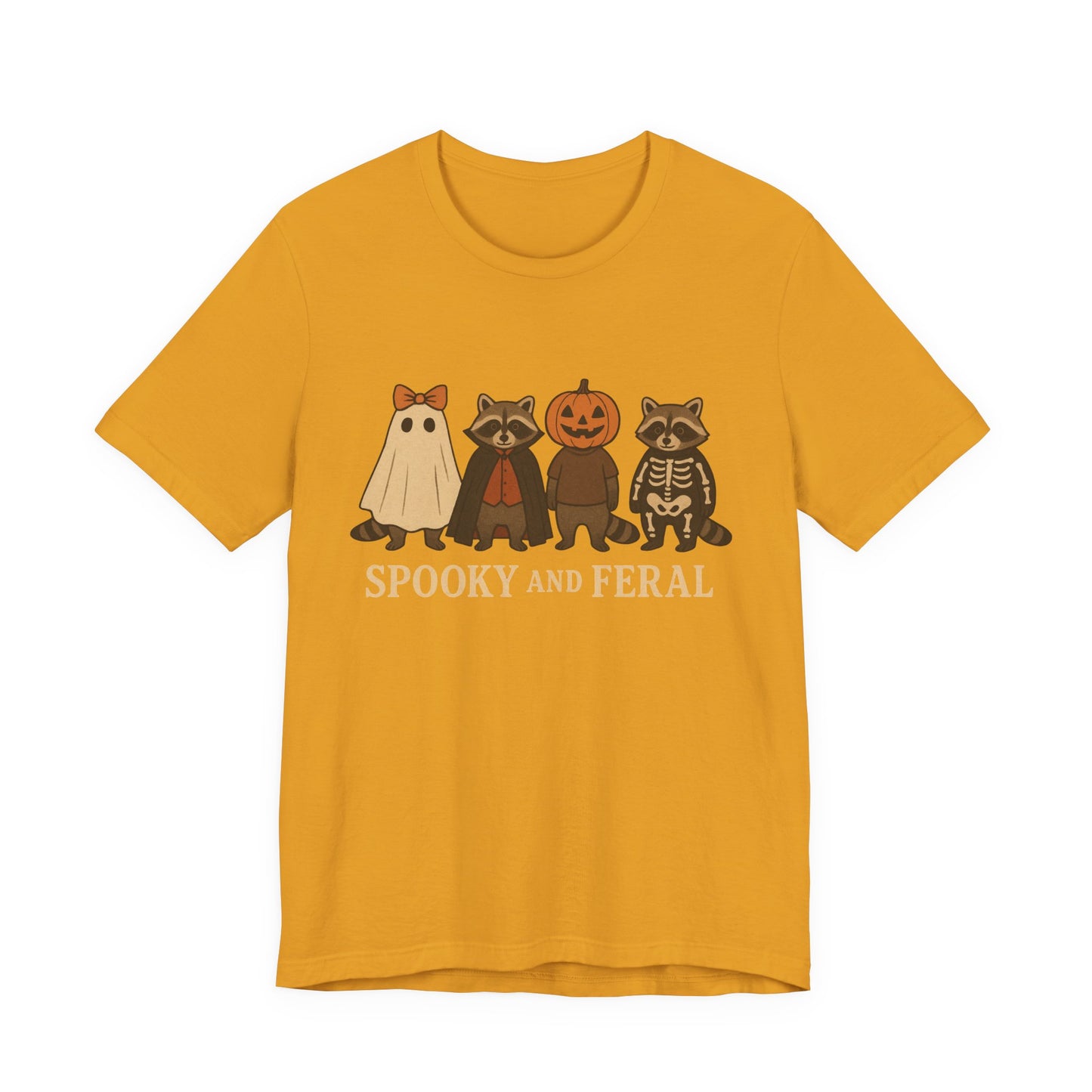 Spooky Raccoon Shirt, Grappige Halloween Grafisch T-shirt, Schattig Vintage Herfst T-shirt, Trendy Vrouwen Halloween Shirt, Feral Raccoon T-shirt