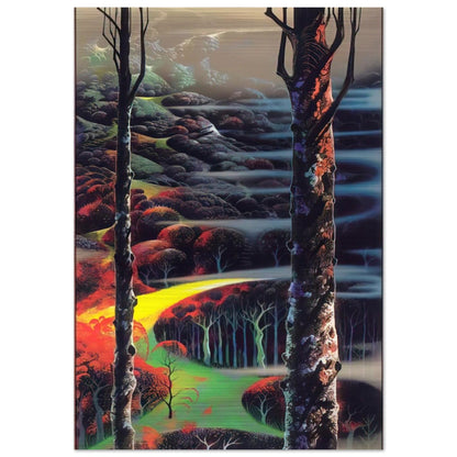 A Touch of Autumn - Eyvind Earle Brushed Aluminum Print - 70x100 cm / 28x40 inches | Eyvind Earle Aluminum Print | Eyvind Earle Prints