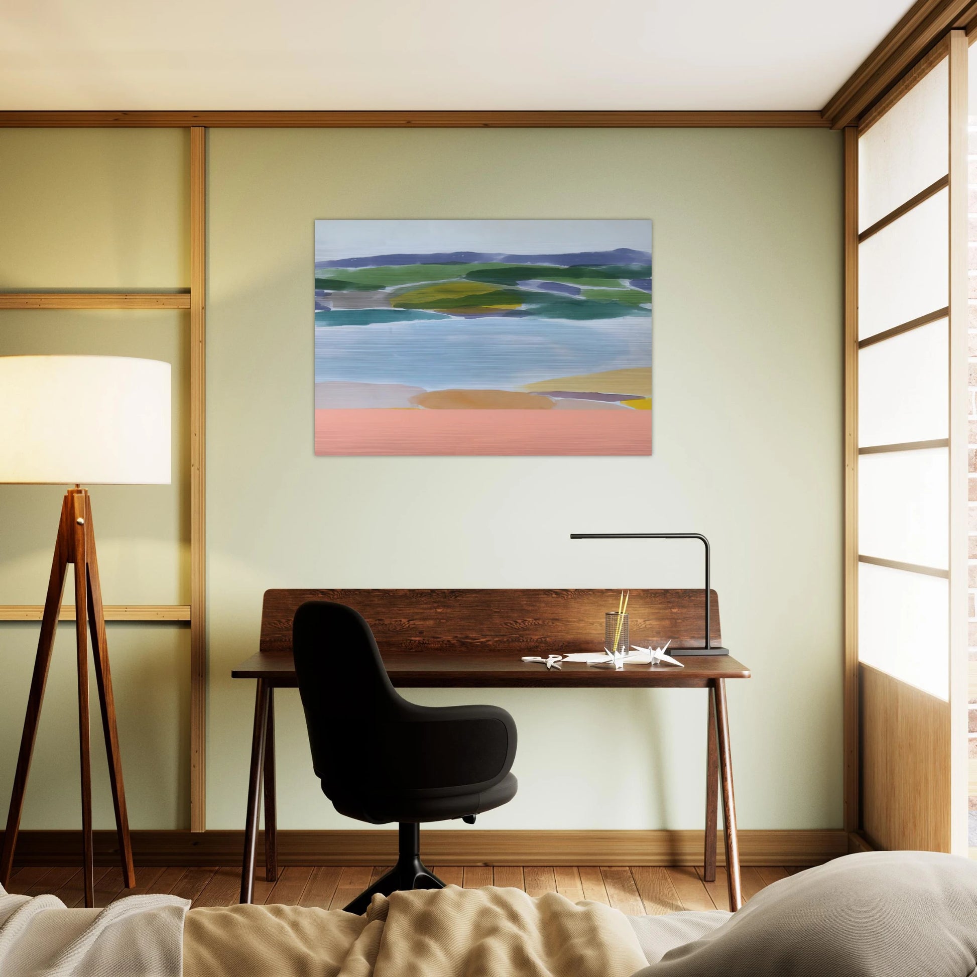 Survival's Shore - 1980 - Ronnie Landfield Brushed Aluminum Print - 70x100 cm / 28x40 inches | Ronnie Landfield Aluminum Print | Ronnie Landfield Prints