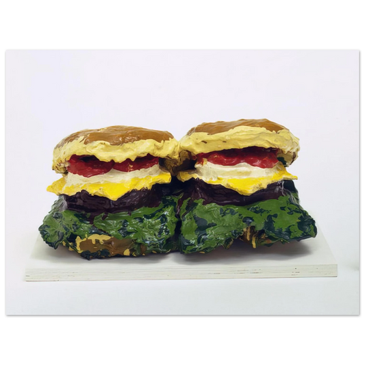 Claes Oldenburg - TWO CHEESEBURGERS WITH EVERYTHING DUAL HAMBURGERS 1962  75x100 cm / 30x40inches Fine Art Poster