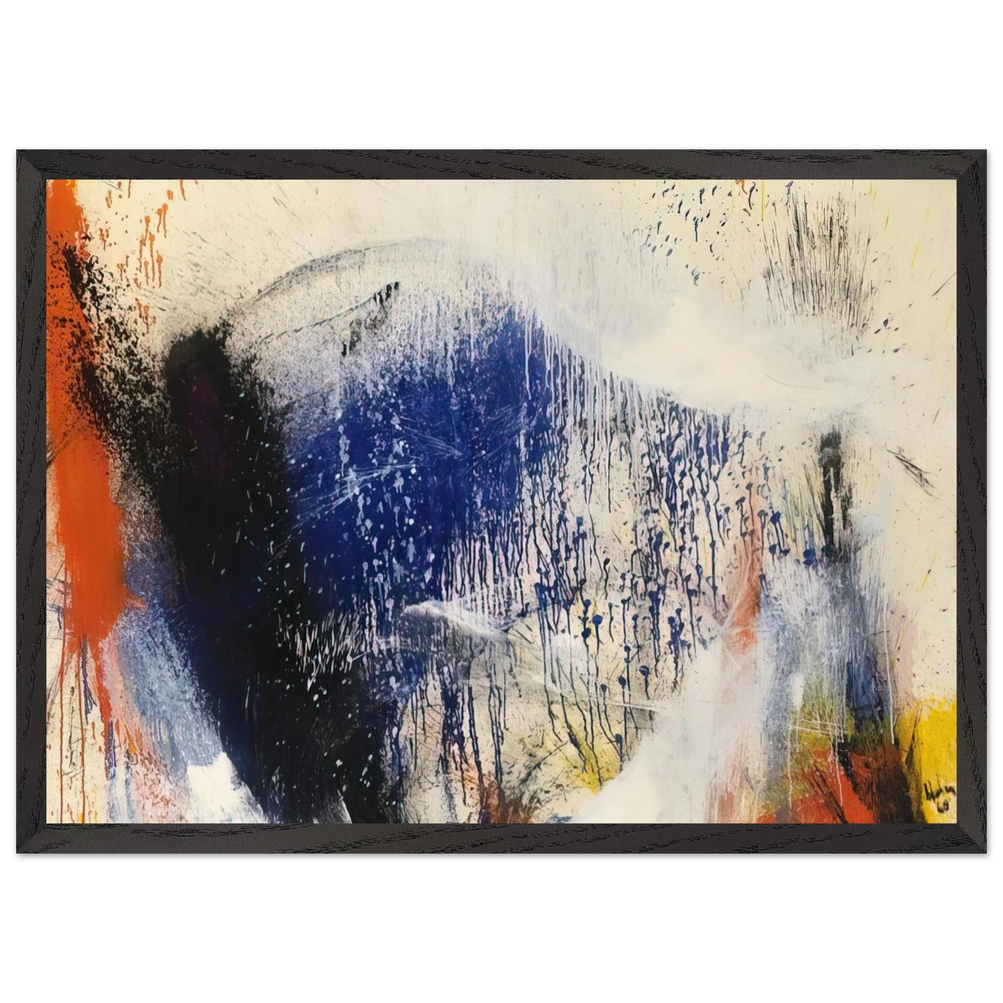 Helen Frankenthaler - Untitled - 1960 Wall art - 60x80 cm / 24x32 inches - Premium Wooden Framed Poster With Fine Art Paper-canvas - White frame