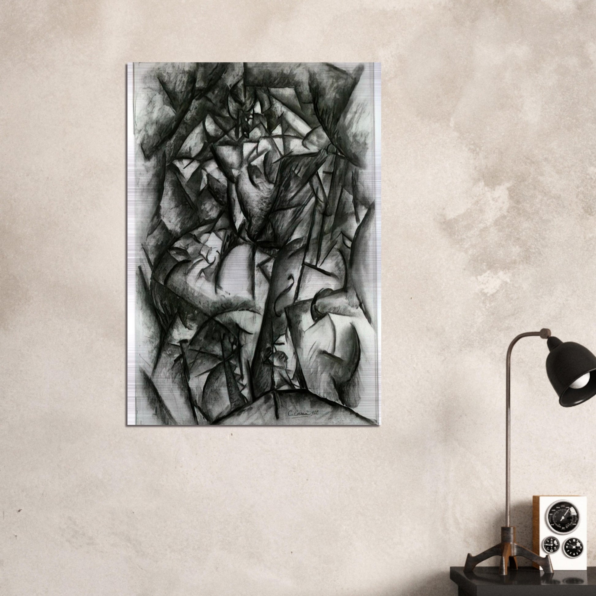CONCERT CAFE 1912 - Carlo Carra Brushed Aluminum Print - 70x100 cm / 28x40 inches | Carlo Carra Aluminum Print | Carlo Carra Prints