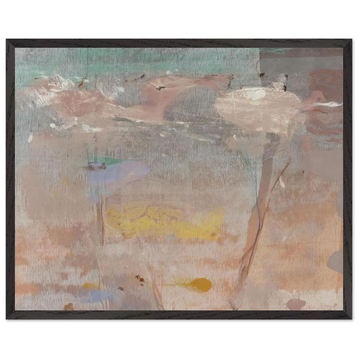 Helen Frankenthaler - Monotype I - 1981 Wall art - 70x100 cm / 28x40 inches - Premium Wooden Framed Poster With Fine Art Paper-canvas - Black frame