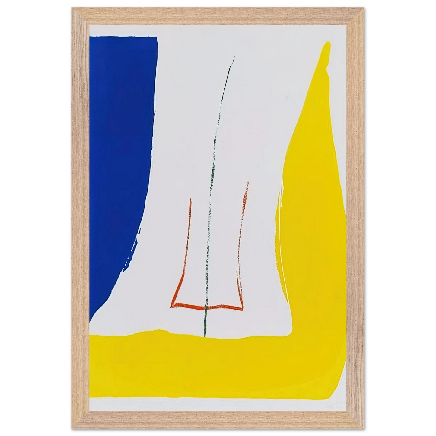 Helen Frankenthaler - Sun Corner - 1968 Wall art - 50x70 cm / 20x28 inches - Premium Wooden Framed Poster With Fine Art Paper-canvas - Wood frame