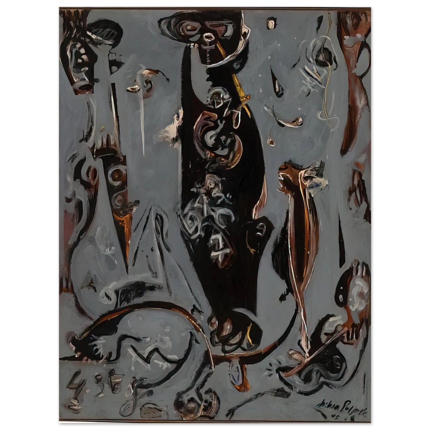 Jackson Pollock - TOTEM LESSON 2 1945  75x100 cm / 30x40inches Fine Art Poster