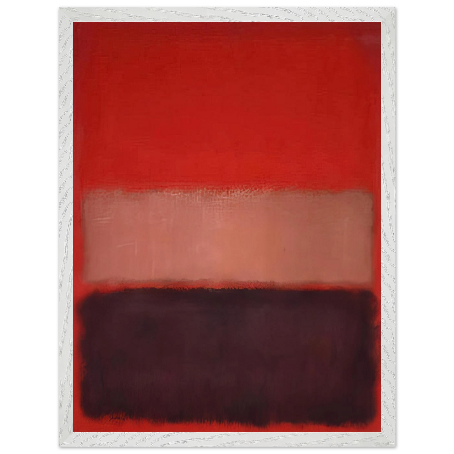 Mark Rothko - No. 46 Black, Ochre, Red Over Red - 1957 Wall Art - 30x40 cm / 12x16 inches - Premium Wooden Framed Poster With Fine Art Paper-canvas - White frame