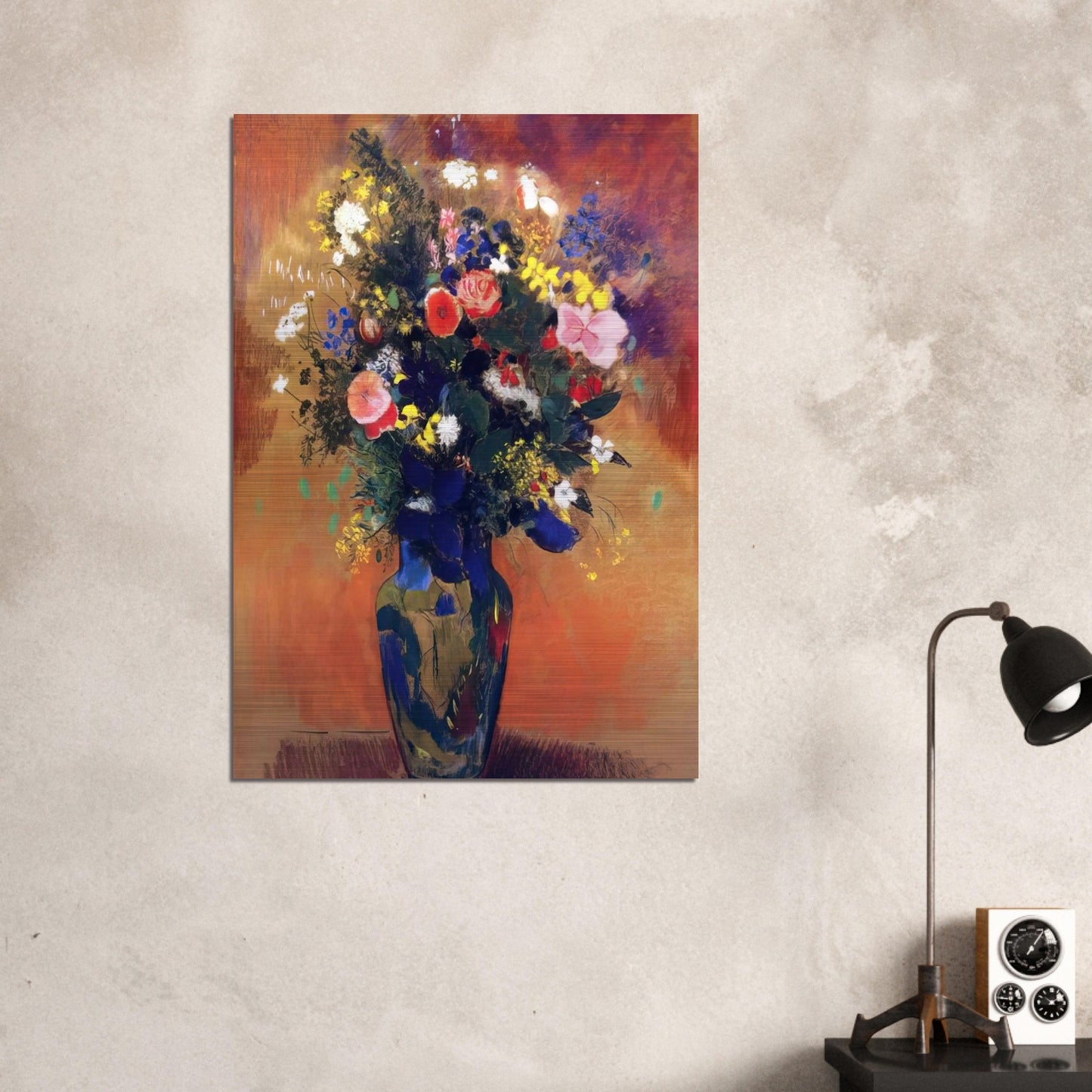 LARGE BOUQUET OF WILD FLOWERS - Odilon Redon Brushed Aluminum Print - 70x100 cm / 28x40 inches | Odilon Redon Aluminum Print | Odilon Redon Prints