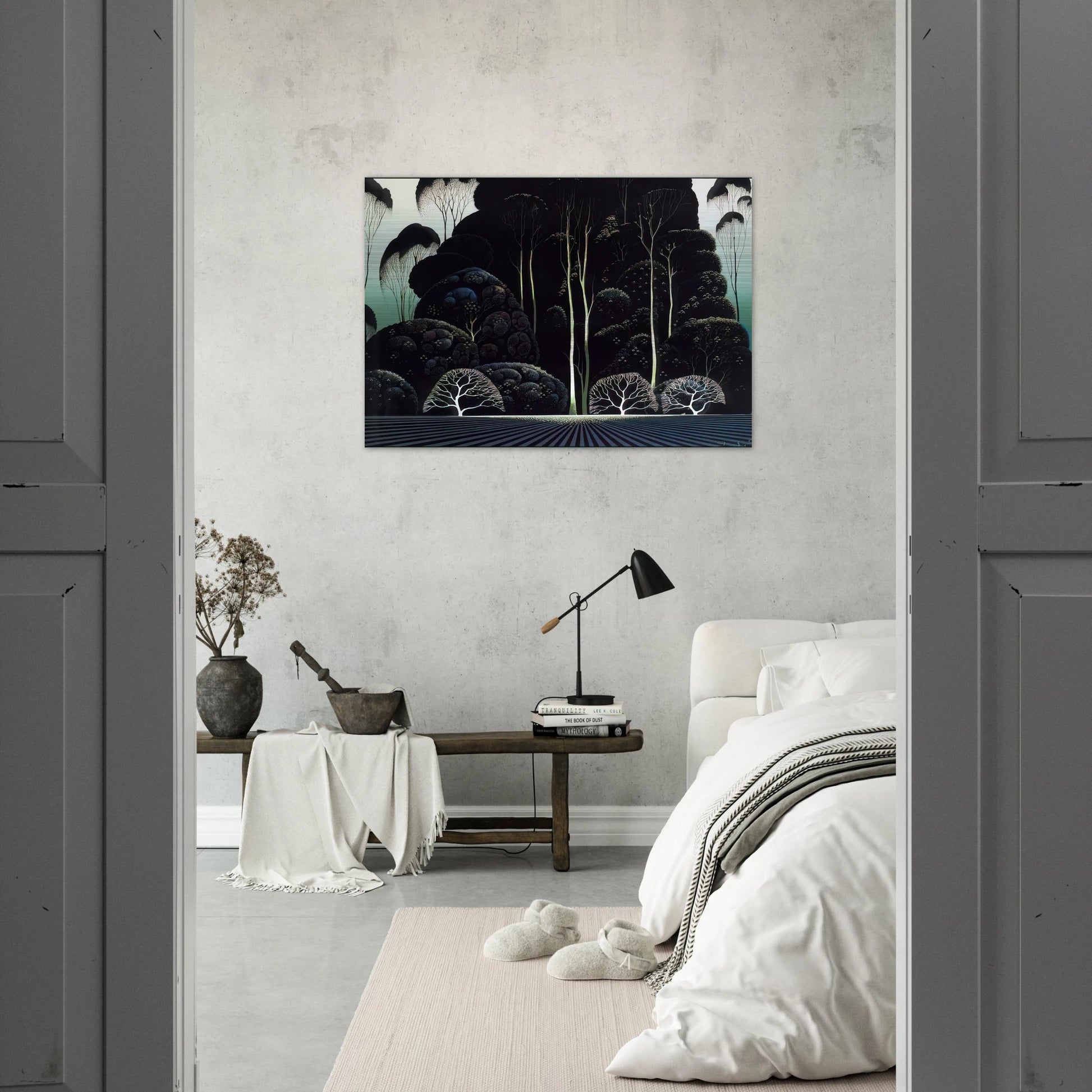 Eucalyptus - Eyvind Earle Brushed Aluminum Print - 70x100 cm / 28x40 inches | Eyvind Earle Aluminum Print | Eyvind Earle Prints