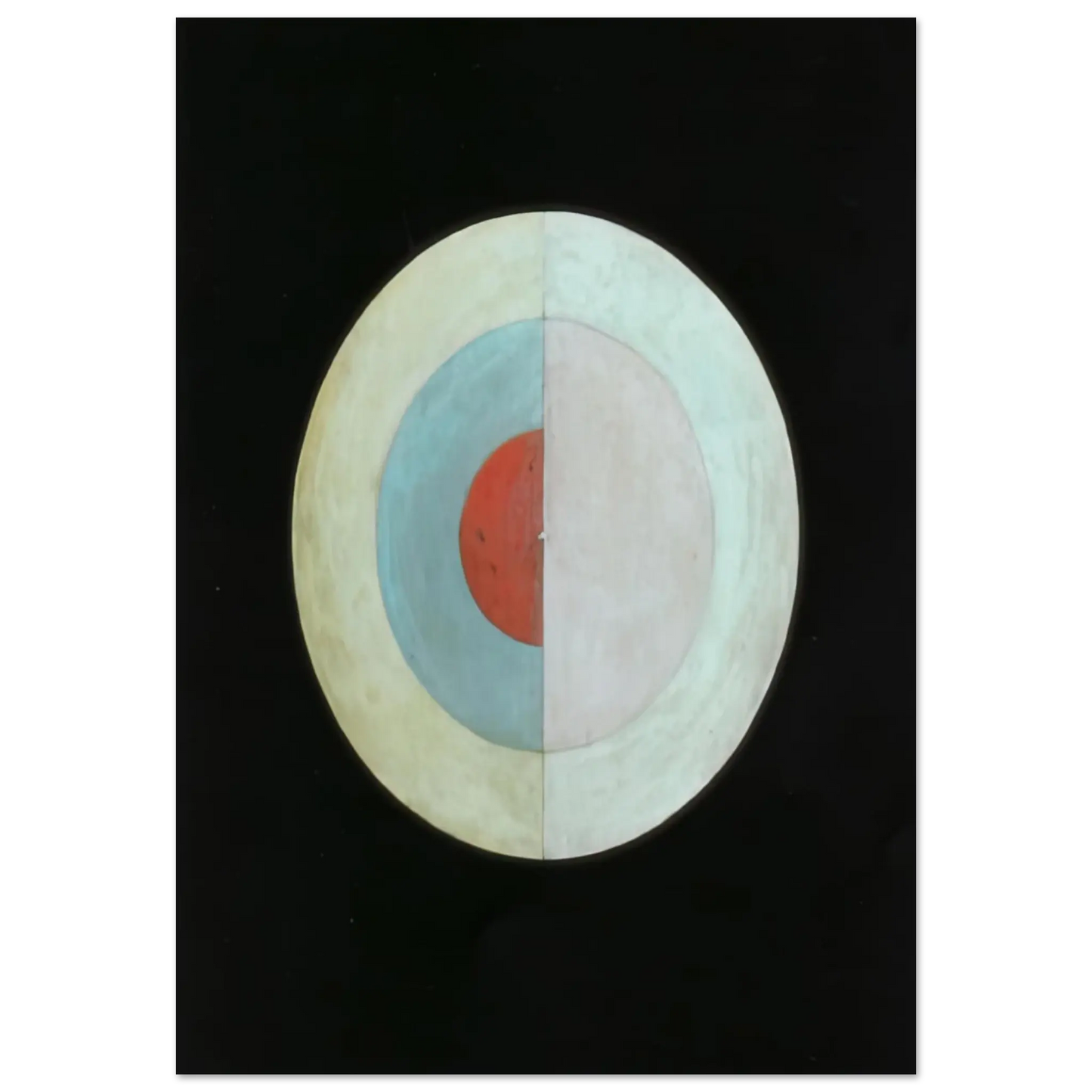 Hilma af Klint - THE SWAN NO 16 1915 Wall art - 28x43  cm / XL (11x17 Inches) - Premium Wooden Framed Poster With Fine Art Paper - White frame