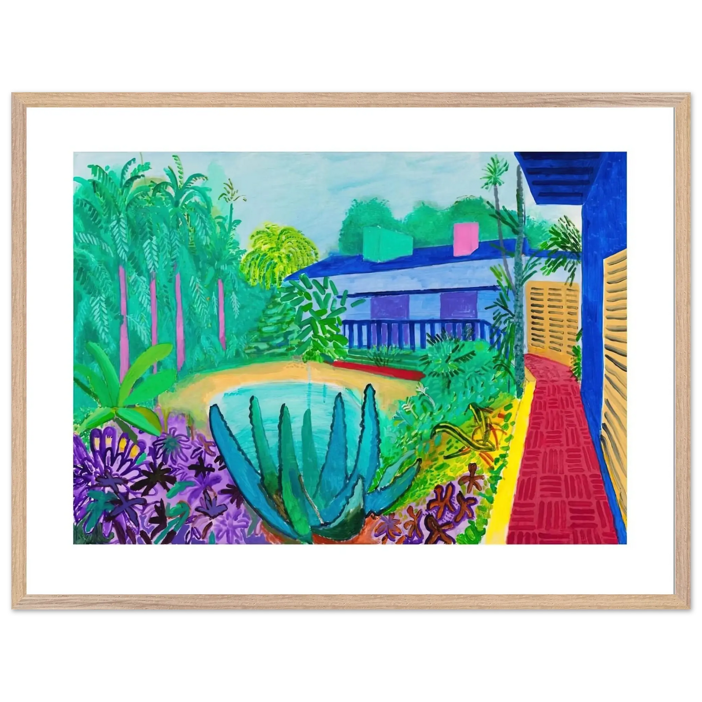 David Hockney - David Hockney Wall art - 21x29.7 cm / 8x12" - Premium Wooden Framed Poster With Fine Art Paper - Black frame