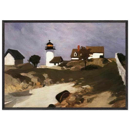 Squam Light - Edward Hopper 70x100 cm / 28x40 inches Framed Art Print – Black Wooden Frame