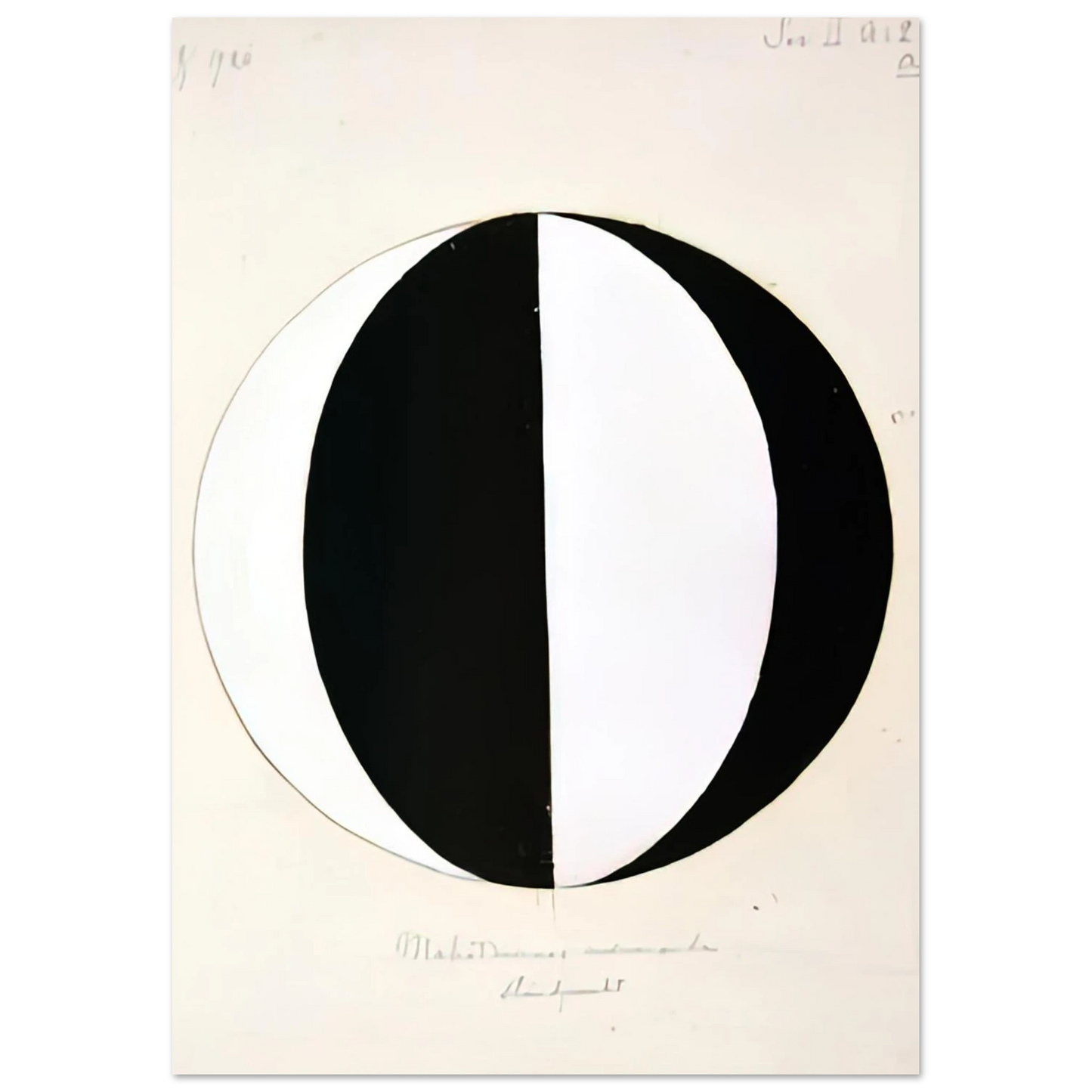 Hilma af Klint - THE MAHATMAS PRESENT STANDING POINT SERIES II NO 2A 1920 Wall art - 45x60 cm / 18x24 inches - Premium Wooden Framed Poster With Fine Art Paper-canvas - Black frame
