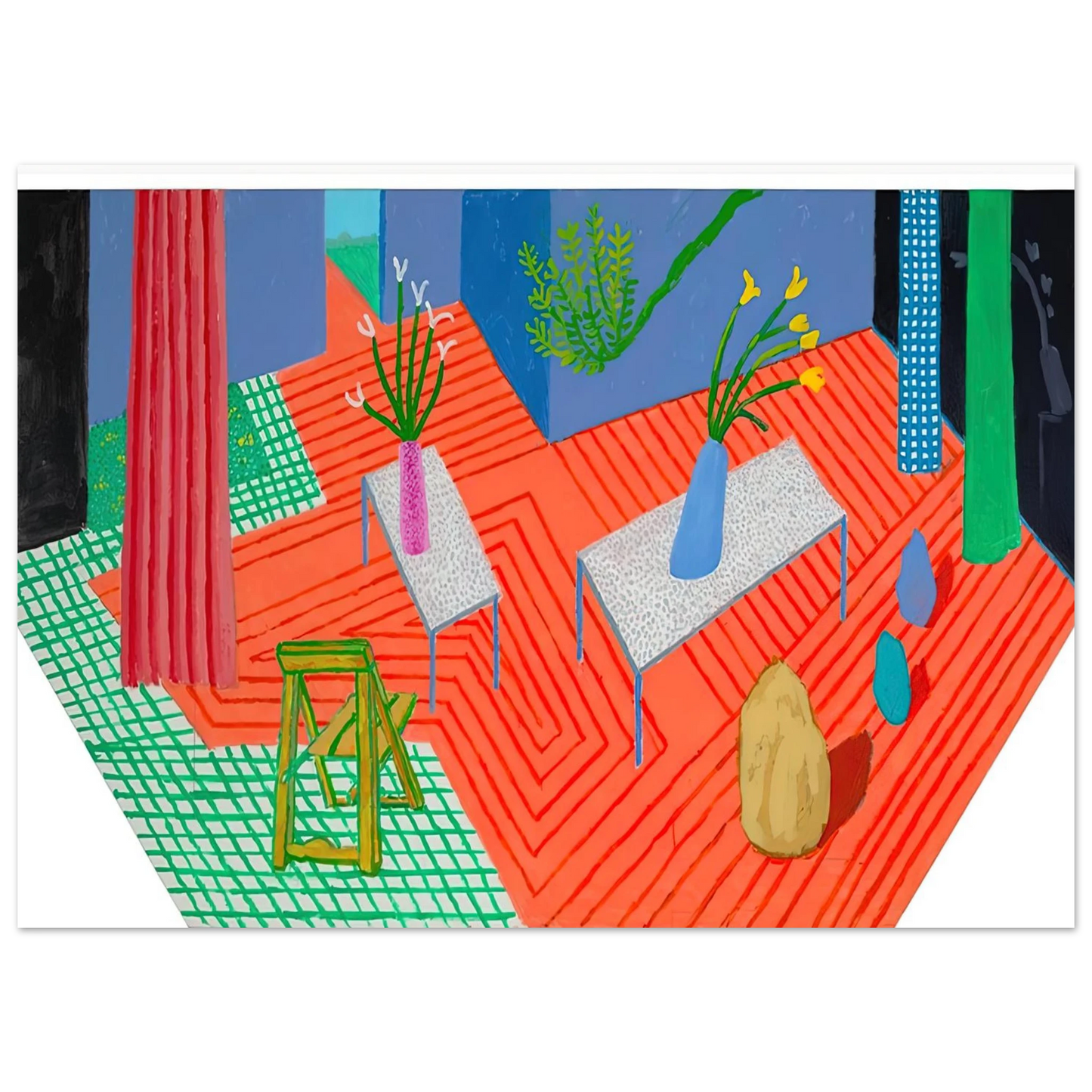 David Hockney - David Hockney Wall art - 15x20 cm / 6x8 inches - Premium Wooden Framed Poster With Fine Art Paper-canvas - Black frame