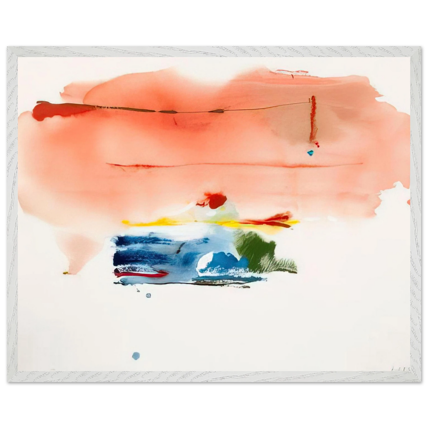 Helen Frankenthaler - Santa Fe II - 1986 Wall art - 50x70 cm / 20x28 inches - Premium Wooden Framed Poster With Fine Art Paper-canvas - Wood frame